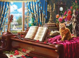 Grand Piano Cat Domestic Scene Jigsaw Puzzle By SunsOut