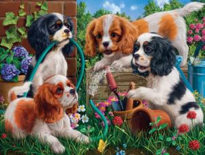 Pups in the Garden Flower & Garden Jigsaw Puzzle By SunsOut