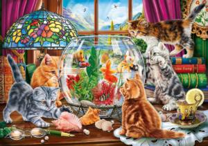 Kittens and the Aquarium Cats Large Piece By SunsOut