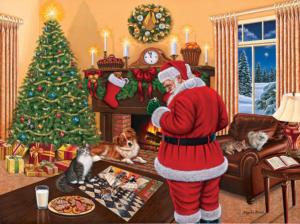 Santa Solves the Puzzle Domestic Scene Jigsaw Puzzle By SunsOut