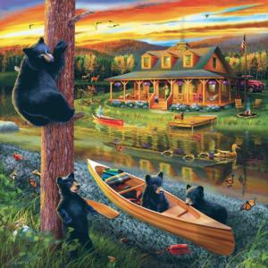 25 Bear Family Adventure - Scratch and Dent Cabin & Cottage Jigsaw Puzzle By SunsOut