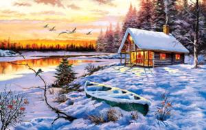 Log Cabin Cottage / Cabin Jigsaw Puzzle By SunsOut