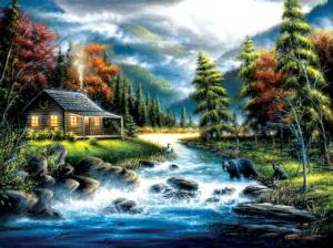 Approaching Cottage / Cabin Jigsaw Puzzle By SunsOut