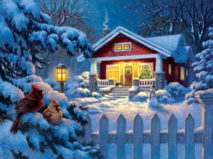 Christmas Bungalow Cottage / Cabin Jigsaw Puzzle By SunsOut