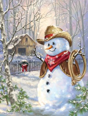 Snow Cowboy Snowman Large Piece By SunsOut