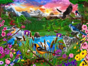 Gathering at Yellowstone Lakes / Rivers / Streams Jigsaw Puzzle By SunsOut