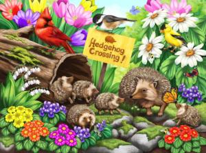 Hedgehog Crossing Flower & Garden Jigsaw Puzzle By SunsOut
