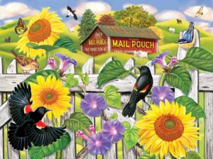 Sunflowers and Blackbirds Garden Jigsaw Puzzle By SunsOut