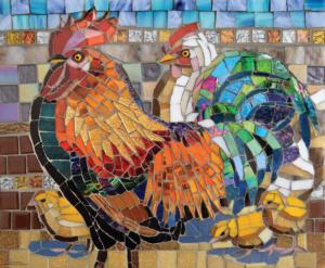 Stained Glass Chickens Birds Jigsaw Puzzle By SunsOut