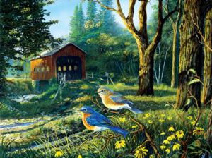 Sleepy Hollow Blue Birds Nature Jigsaw Puzzle By SunsOut