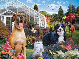 Conservatory Garden Canines Flower & Garden Jigsaw Puzzle By SunsOut