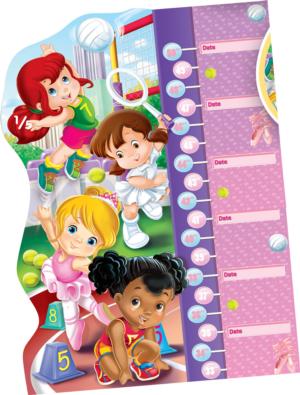 Double Fun - Girls Puzzle Growth Chart Sports Children's Puzzles By Clementoni