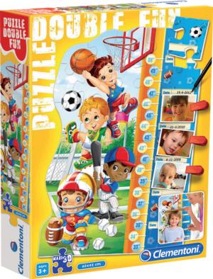 Double Fun - Boys Puzzle Growth Chart Sports Children's Puzzles By Clementoni