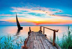 Peace Puzzle - The Lake Sunrise & Sunset Jigsaw Puzzle By Clementoni