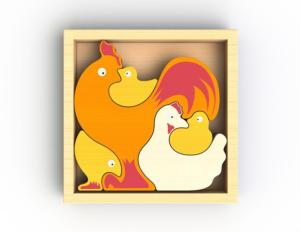 Chicken Family Puzzle Chickens & Roosters Children's Puzzles By Begin Again