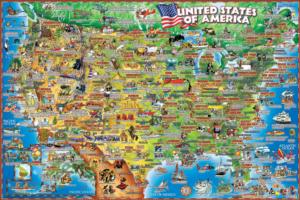 United States Illustrated Maps & Geography Jigsaw Puzzle By Dino's Illustrated World