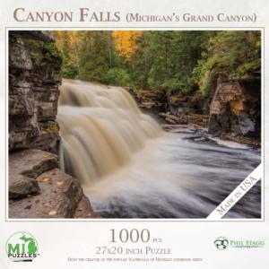 Canyon Falls (Michigan's Grand Canyon) Waterfall Jigsaw Puzzle By MI Puzzles