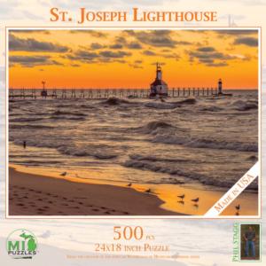 St. Joseph Lighthouse Beach & Ocean Jigsaw Puzzle By MI Puzzles