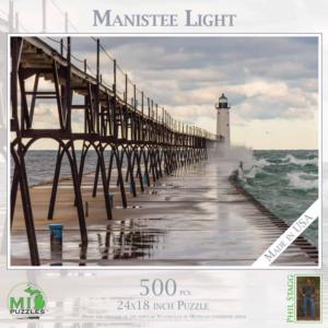 Manistee Light Beach & Ocean Jigsaw Puzzle By MI Puzzles