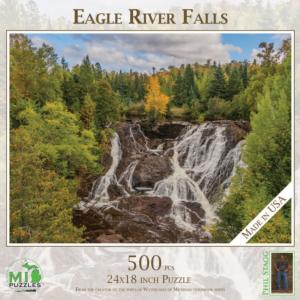 Eagle River Falls Waterfall Jigsaw Puzzle By MI Puzzles