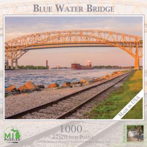 Blue Water Bridge Lakes & Rivers Jigsaw Puzzle By MI Puzzles