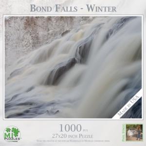Bond Falls - Winter Waterfall Impossible Puzzle By MI Puzzles