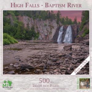 High Falls - Baptism River Waterfall Jigsaw Puzzle By MI Puzzles