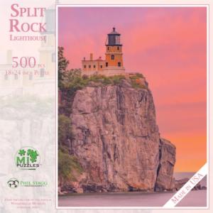 Split Rock Lighthouse Sunrise & Sunset Jigsaw Puzzle By MI Puzzles