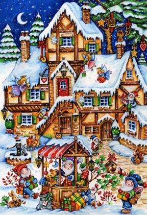 Vermont Christmas Company The Purr-FECT Gift Kids Jigsaw Puzzle 100 Piece