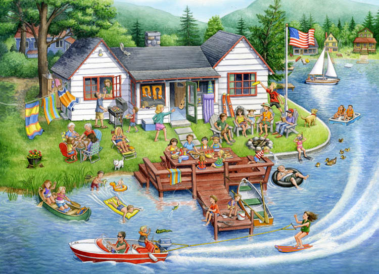 Lake House Jigsaw Puzzle Lakes & Rivers Jigsaw Puzzle By Vermont Christmas Company