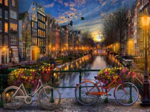 Amsterdam Aglow Amsterdam Jigsaw Puzzle By Vermont Christmas Company