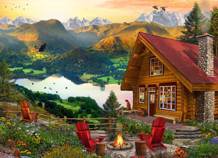 Mountain Retreat Nature Jigsaw Puzzle By Vermont Christmas Company
