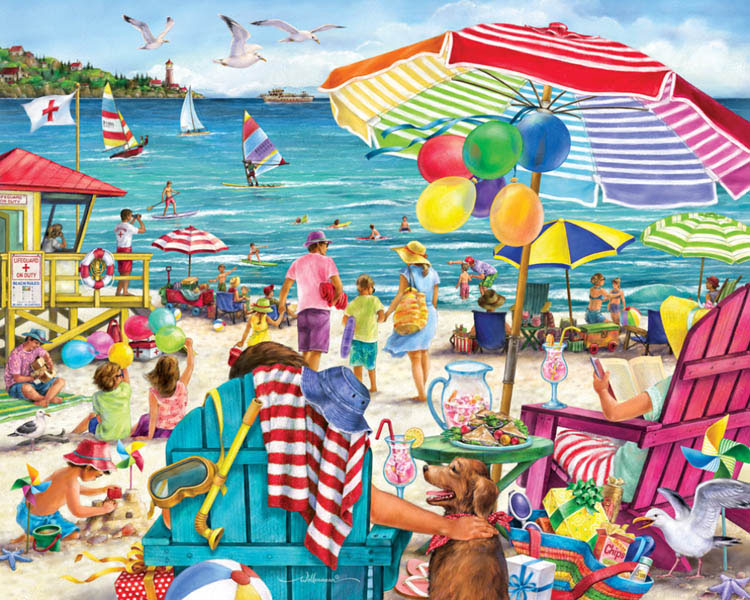 Day at the Beach Beach & Ocean Jigsaw Puzzle By Vermont Christmas Company