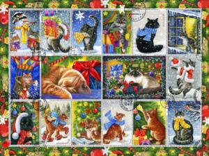 Christmas Cat Stamps