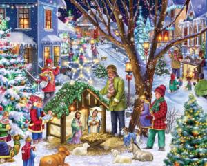 Neighborhood Nativity Christmas Jigsaw Puzzle By Vermont Christmas Company