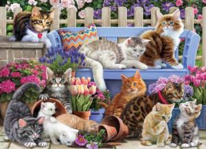 A Cat's Life Flower & Garden Jigsaw Puzzle By Vermont Christmas Company