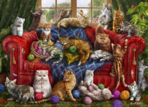Love My Cats - Scratch and Dent Around the House Jigsaw Puzzle By Vermont Christmas Company