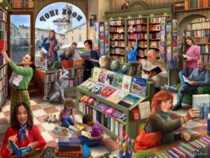 Book Shop Shopping Jigsaw Puzzle By Vermont Christmas Company