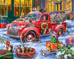 It's a Cat's Christmas            Christmas Jigsaw Puzzle By Vermont Christmas Company