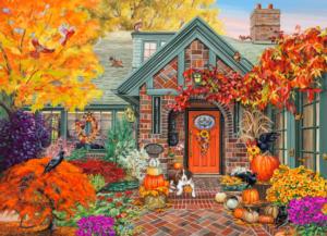 Autumn Welcome Domestic Scene Jigsaw Puzzle By Vermont Christmas Company