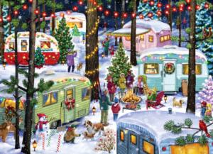 Camping For Christmas Christmas Jigsaw Puzzle By Vermont Christmas Company
