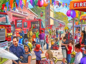 Fire Station Carnival & Circus Jigsaw Puzzle By Vermont Christmas Company