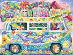 Beachtime Camper Nostalgic / Retro Jigsaw Puzzle By Vermont Christmas Company