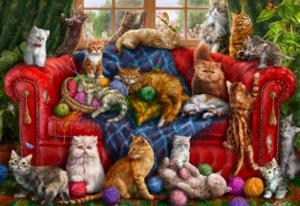 Couch Cats Around the House Children's Puzzles By Vermont Christmas Company