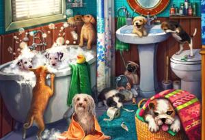 Puppies in the Bath Around the House Children's Puzzles By Vermont Christmas Company