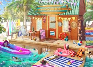 Surf School - Scratch and Dent Beach & Ocean Jigsaw Puzzle By Vermont Christmas Company