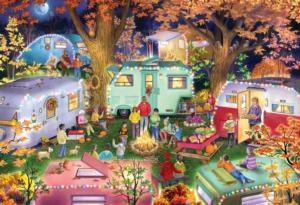 Fall Campers Camping Children's Puzzles By Vermont Christmas Company