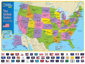 The USA Kids Map Maps & Geography Children's Puzzles By New York Puzzle Co