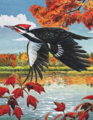 Pileated Woodpecker  (Mini) Birds Miniature Puzzle By New York Puzzle Co