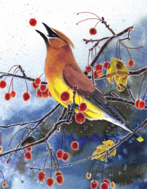 Cedar Waxwing  (Mini) Birds Miniature Puzzle By New York Puzzle Co